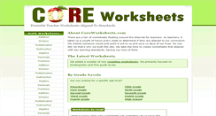 Desktop Screenshot of coreworksheets.com